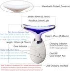 Face Neck Massager with 7-Color Light Modes for Skin Care,Tightening,Smoothness - Red LED Light Therapy Device Triple-Action Beauty Tool