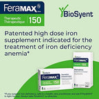 FeraMAX Pd Therapeutic 150 Iron Supplement - Once Daily High Dose Iron Supplement No.1 Recommended Treatment for Iron Deficiency Anemia - 150mg of Elemental Iron per Capsule, 30 Capsules