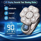 9D Head Shavers for Bald Men, Upgraded 6-in-1 Mens Grooming Kit, Detachable Bald Head Shavers for Men, Wet/Dry LED Display, Travel Lock Electric Razor for Men with Type-C Charge