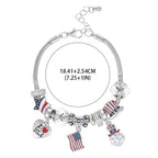 USA Flag 4th of July Bracelet for Women Independence Day Patriotic Jewelry