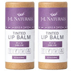 J&L Naturals Tinted Lip Balm | Vegan & Cruelty Free Lip Stain | Zero Waste Makeup | Plastic-Free, Hydrating & Moisturizing Lip Tint | Made in US (Duo (2-Pack), Plum Dream)