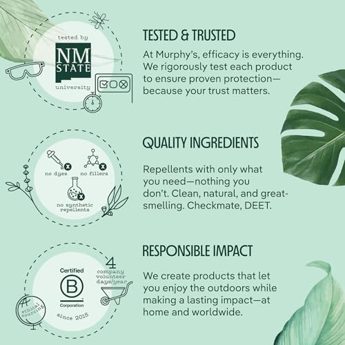Murphy's Naturals Mosquito & Tick Bug Repellent Spray, Oil of Lemon Eucalyptus for Skin + Outdoor Gear, DEET-Free, 2 Ounce Pump, 3-Pack