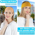RITOPER Wide Headbands for Women Non Slip, Workout Yoga Running Womens Headband Boho Hair Bands for Women's Hair, Thick Sweat Head Bands Solid Head Wraps Bandana