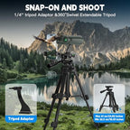14x45 Binoculars for Adults High Powered,Professional HD Binoculars for Bird Watching,Hunting,with Aluminum Alloy Phone Adapter,Tripod,Waterproof & Fog Proof,Large View for Travel,Hiking,Concert