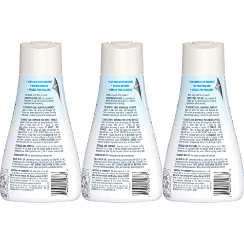 Clorox Free & Clear Disinfecting Mist Refill, Household Essentials, Fragrance Free, 14 Fluid Ounces, Pack of 3