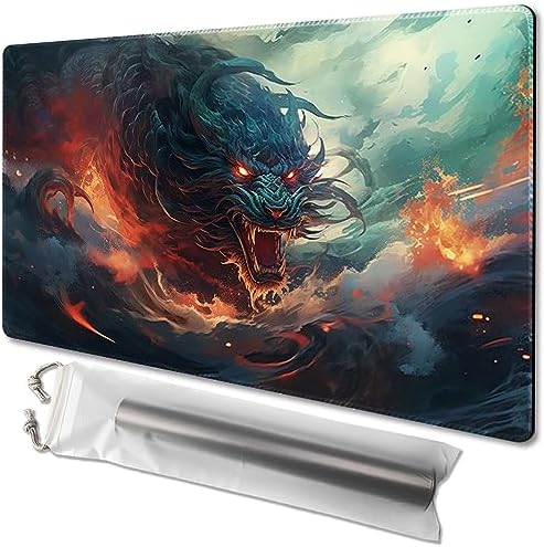 MTG Playmat Size 24x14in Free Storage Bags Non-Slip Backing, Ideal for Card Game Enthusiasts TCG Playmat (DBT3-Rebellion-No with Zone)