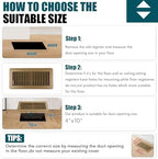 VOISEN Floor Register 4x10, 4 Pack Brown Floor Vent Covers,Heavy Duty Steel Walkable Floor Vents,Vent Covers for Home Floor