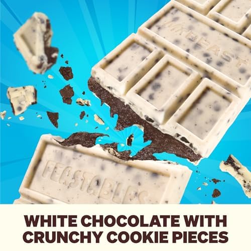 MrBeast Feastables Cookies & Creme Chocolate Bar, King Size, 10 Count