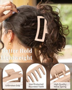 Yanibest 3 Pack Hair Clips for Women 4.3 Inch Large Claw Clips for Women Thick Curly Hair, Big Matte Banana Clips,Strong Hold Jaw Clips