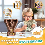 Summidate Wooden Letter Piggy Bank, Extra Thick Large Capacity Piggy Bank for Kids Boys Girls Toddler, Alphabet Y Money Bank| Coin Box Birthday, Christmas, Festival