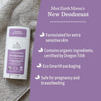 Earth Mama Calming Lavender Deodorant | Safe for Sensitive Skin, Pregnancy and Breastfeeding, Contains Organic Lavender, Calendula and Coconut Oil, No Baking Soda or Aluminum, 2.65-Ounce (2-Pack)