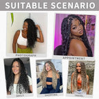 14 Inch Boho Crochet Braids 7Packs Goddess Box Braids Crochet Hair for Women Pre Looped Bohemian Hippie Braiding Hair Extensions, 1B/27