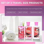 Cotton Candy Bath & Body Care Travel Set, Home Spa Gift Set Includes Body Lotion, Shower Gel, and Fragrance Mist, Personal Body Care Travel Set, Birthday Mother's Valentine's Day Gifts