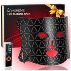 LED Face Mask Light Therapy - Professional Grade Skincare at Home – Red Light Therapy for Face for Acne, Wrinkles, Skin Rejuvenation – 3 Light Modes - Remote Control - includes Eye Protection