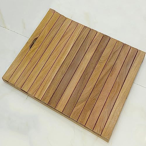 Natural Wooden Bath Mat Duckboard,Non Slip Bathroom Spa Shower Mat Sauna,Slatted Rectangular,Luxury Modern Doormat,Bamboo Bath Mat for Shower (Size : 40x70cm/16x28in)