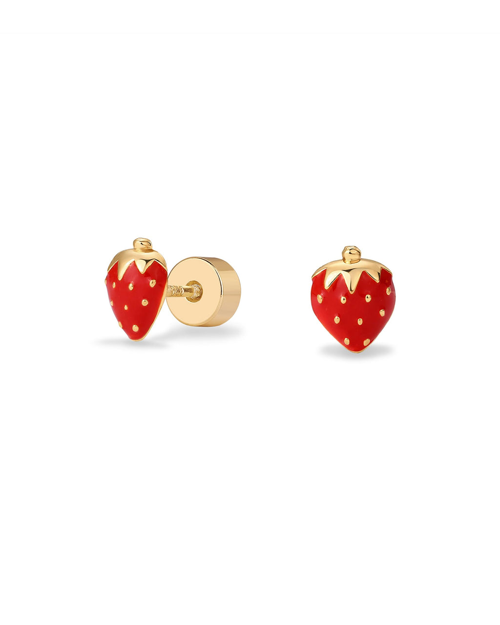PAVOI Dainty Stud Earrings for Women, Yellow Gold, Size 7 x 5.5 Millimeters