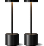 Rechargeable Cordless Table Lamp, 4000mAh Battery Operated, Black, 2 Pack