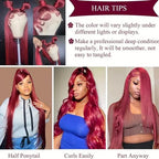 99j Burgundy Lace Front Wigs Human Hair Wigs for Black Women Burgundy Wig 13x4 HD Lace Front Wigs Human Hair Pre Plucked Red Lace Front Wigs Human Hair Straight Lace Front Wigs Human Hair 32 Inch