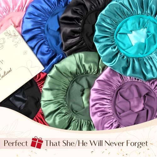 YANIBEST Bonnet for Men Hair Bonnet for Sleeping Double Layer Satin Bonnets for Black Women Curly Hair Braids