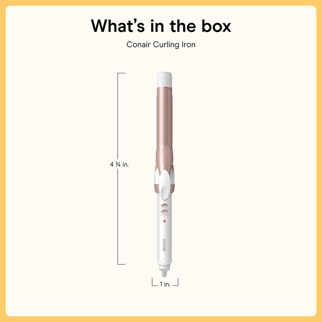 Conair Curling Iron, Double Ceramic, 1-in. Barrel, White/Rose Gold