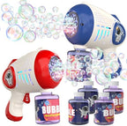 EagleStone Bubble Guns for Kids 4-8, 2 Pack Light-Up Automatic Bubble Gun Blasters with 4 Solution, Bubble Machine for Toddlers, Outdoor Summer Toy, Easter Gifts, Birthday Wedding Party Favors