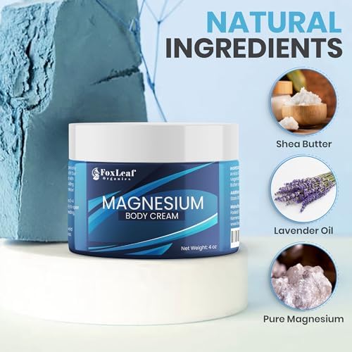 Magnesium Cream - Support for Sleep, Leg Cramps, Joint Support, & Muscle Soreness - Maximum Strength Magnesium Lotion with Arnica, Shea Butter, Lavender Essential Oil - Made in USA - 4oz