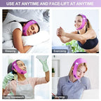 JUSRON V Line Face Lifting Tape Face Strap, Soft Silicone Chin Strap for Women and Men 23-27 Inches (Purple)