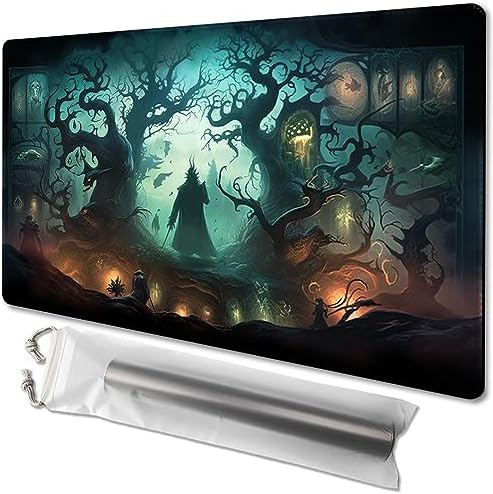 MTG Playmat Size 24x14in Free Storage Bags Non-Slip Backing Printing, Ideal for Card Game Enthusiasts TCG Playmat (No with Zone,High-Tech)