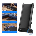 DeerRun Under Desk Walking Pad Treadmill with 6% Manual Incline, 0.6-3.8 MPH Walking Speed, 2.5 HP, 300 lb Capacity, App & Remote Control, for Home Office & Small Spaces
