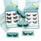 GOO GOO Mink Eyelashes, 18mm Natural Crossed Cluster Daily Type False Eyelashes 1 Style 3 Pairs/set Siberian 3D Mink Lashes Hand Made Strips Fake Eyelashes Fluffy Real Eyelashes