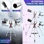 Telescope, Telescope for Adults High Powered Professional, 90mm Aperture 800mm Refractor Telescopes for Astronomy Beginners Fully Multi-Coated with AZ Mount Tripod & Phone Adapter & Carry Bag