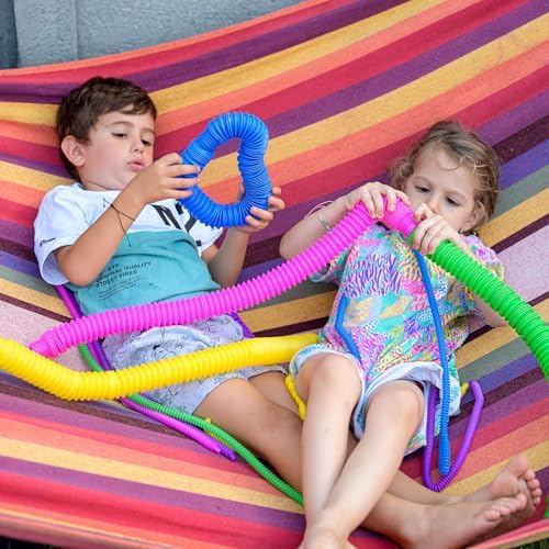 Nutty Toys Jumbo Pop Tubes - XL Sensory Toys for Kids 5+ - Endless Creativity & Fun |8 Pack| - Connect & Pop! Top ADHD Autism Fidget 2025, Best Boy & Girl Christmas Stocking Stuffers Gift Idea