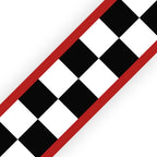 SuperDuperDecor - Chequered Flag with Red Stripes - Bedroom Wall Border - Eco 1.3m Self Adhesive Strips