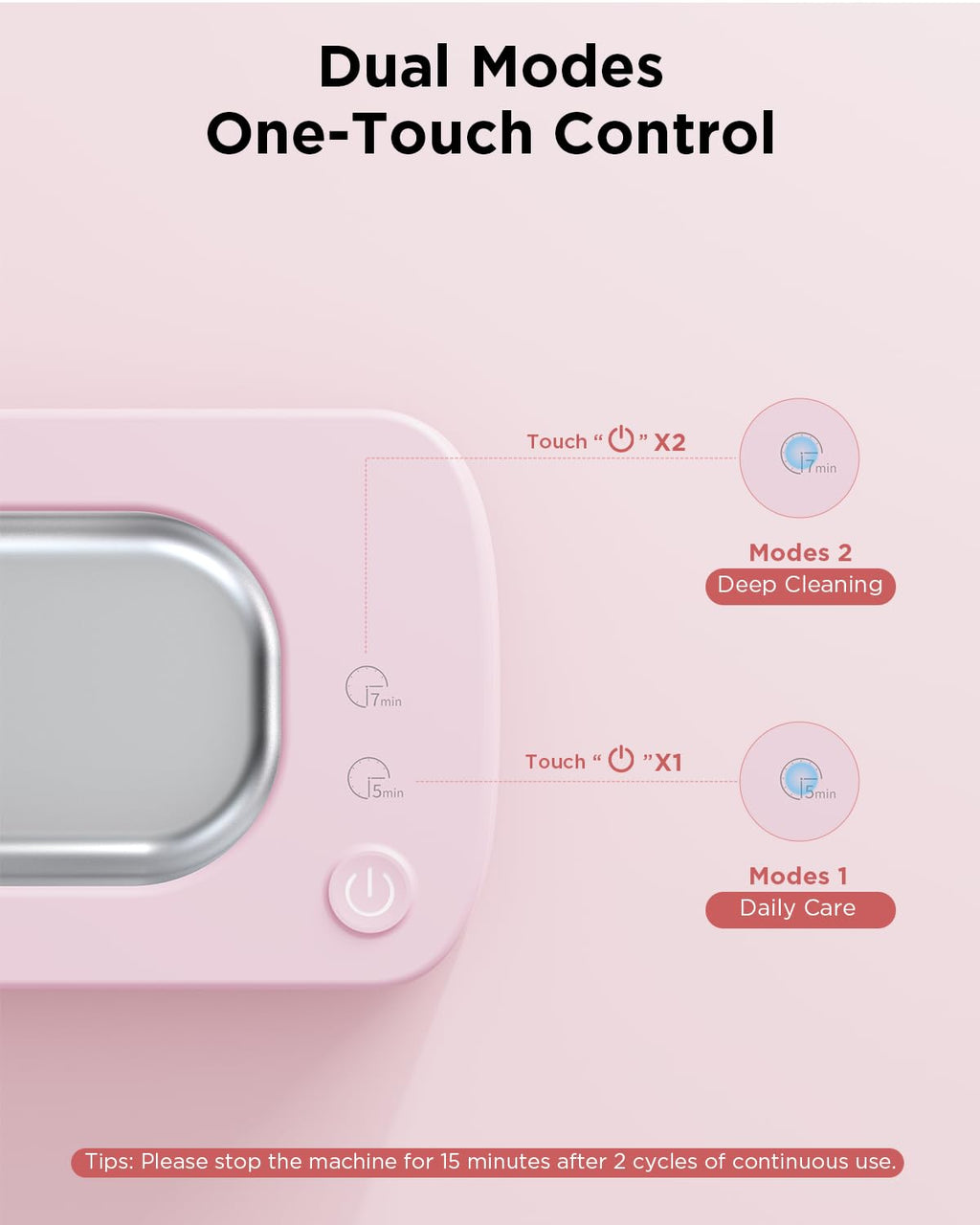 OSLTWI Ultrasonic Jewelry Cleaner Machine: 48KHz Ultra Sonic Cleaner for Jewelry,Eyeglass,Rings,Watch Band,Dentures,with Dual Cleaning Modes,350ML 304 Stainless Steel Tank,Gift for Wife,Mom,Daughter
