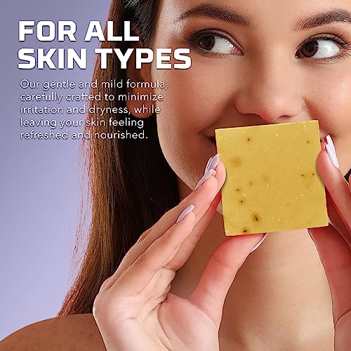 Moisturizing Cold Process Artisan Natural Bar Soap Gift Set for Women - 4pk Honey & Him Scent: Cherry Almond, Oatmeal Milk Honey, Oakmoss Lavender, & Mechanics Soap
