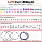 AIPRIDY Charm Bracelet Making Kit,Unicorn Mermaid Crafts Gifts Set Can Inspires Imagination and Creativity,Jewelry Making Kit Perfect Gifts for Girls 5-12 Years Old (84 Pieces)