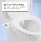 TUSHY NEW Fresh Dual Nozzle Cool Water Bidet: Ultra Slim Toilet Seat Attachment Sprayer with Luxury 2 in 1 Front & Rear, Self-Cleaning, 180º Clean (DIY Install, 10 Minutes), Non-Electric, Bamboo Knob