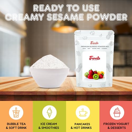 Fanale Premium Creamy Sesame Bubble Tea Flavoring Powder | Perfect for Baking, Smoothies, Desserts and Drinks | Instant Flavoring Powder for Boba Milk Tea- 2.2 Pounds (Pack of 20).