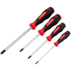 TUSK JIS Screwdriver Set 4 piece #0, #1, #2, #3 - Magnetic Tips and Molded Ergonomic Grips