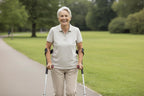 PEPE Mobility Forearm Crutches for Adults (x2 Units) Open Cuff, Adjustable Height, Aluminium, Lightweight Elbow Crutches, Black, Made in Europe