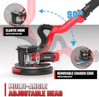 Drywall Sander, Electric Drywall Sander with Vacuum Dust Collection 7.33-Amp 880W, Floor Sanders 5 Variable Speed 1000-2100RPM with LED Light, 18Pcs Sanding Discs & 2Pcs Grid Sandpaper, Dust Mask—Red