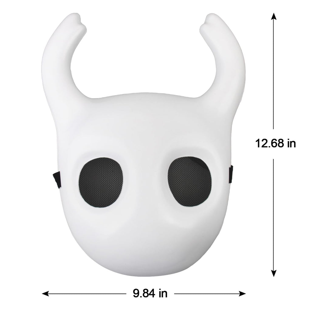 Lanmachoice White Knight Mask with Round Horns – Cosplay Costume Thickened PVC Mask for Halloween & Game-Inspired Looks