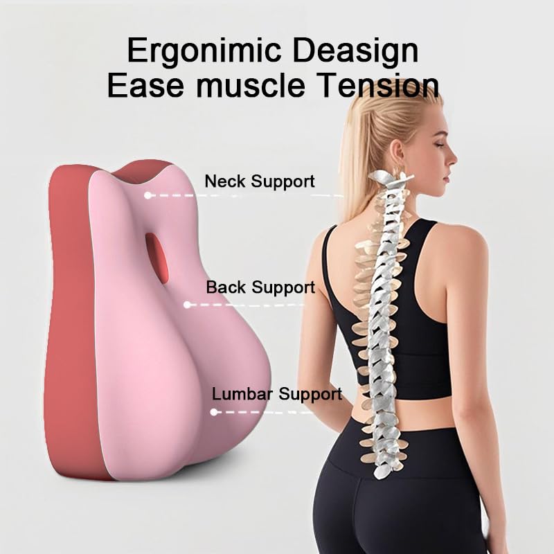 XYHOMECP Multifunctional Slope Pillow,Butt Cushion for Couples Pregnanly Pillow to Read in Bed Waist at Home Sitting,with Memory Sponge,Comfortable and Breathable, Pink,18.9‘’16‘’