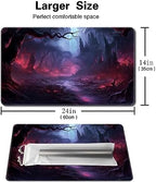 MTG Playmat Size 24x14in Free Storage Bags Non-Slip Backing Printing, Ideal for Card Game Enthusiasts TCG Playmat (No with Zone,Crimson Forest)