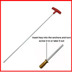30 inches Extra Long Heavy Duty Swimming Pool Safety Cover Installation, Removal Rod Tool Plus Anchor Hex Key - Rod with Hex Key Combo