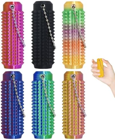 Little Ouchies Pain Fidget, Pain Stim Fidget for Stress Relief & Focus, Little ouchies, Mini Fidget Toys, 3D Printed with Hard Spiky Fidget Massage Keychain (6PCS)