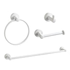 BGL Bathroom Accessories Set 4-Pieces White Zinc Alloy Wall Mounted Towel Racks for Bathroom