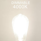 GvvooHome Dimmable LED Edison Bulb, E26 Light Bulb 60 watt Equivalent, Soft White 2700K, ST58 Vintage Light Bulbs, 90+ CRI, E26 Medium Base, Clear Glass, 4 Pack