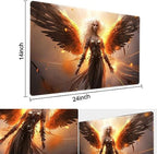 MTG Playmat Size 24x14in Free Storage Bags Non-Slip Backing, Ideal for Card Game Enthusiasts TCG Playmat (Blaze Angel-No Deck)