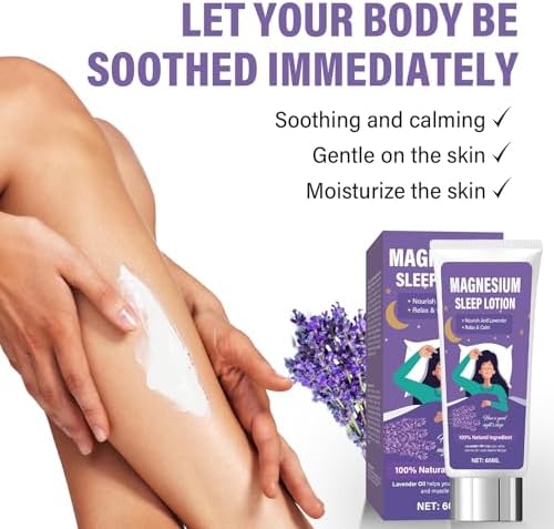 Magnesium Lotion, Magnesium Lotion for Sleep & Muscle Relief, Kids & Adults Nighttime Magnesium Cream - Promotes Sleep and Support for Relaxation & Calm (Lavender)